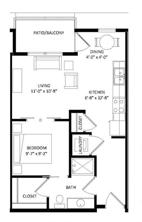 B SIM Floor Plan at Two Points Crossing, Madison